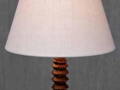 Charles Dudouyt Sculptural Charles Dudouyt Attributed Table Lamp in Ash Wood France 1950s