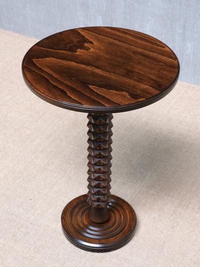 Charles Dudouyt Sculptural Charles Dudouyt Round Side Table in Beech Wood France 1950s