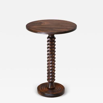 Charles Dudouyt Sculptural Charles Dudouyt Round Side Table in Beech Wood France 1950s
