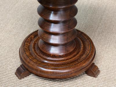 Charles Dudouyt Sculptural Charles Dudouyt Small Side Table Stool in Oak France 1950s