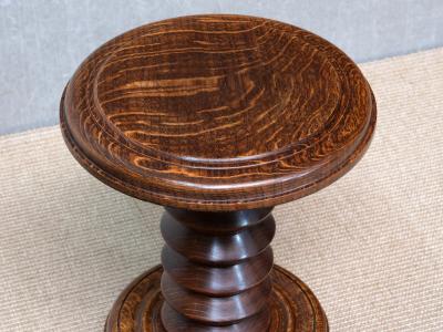 Charles Dudouyt Sculptural Charles Dudouyt Small Side Table Stool in Oak France 1950s