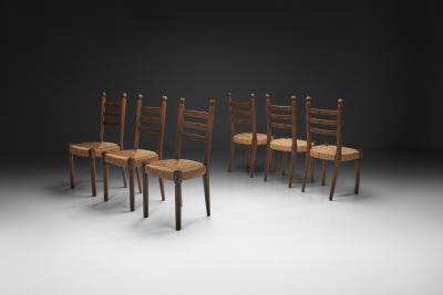 Charles Dudouyt Set of Six Dining Chairs in the manner of Charles Dudouyt France Mid 20th C