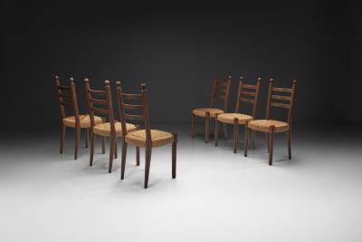 Charles Dudouyt Set of Six Dining Chairs in the manner of Charles Dudouyt France Mid 20th C