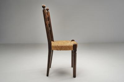 Charles Dudouyt Set of Six Dining Chairs in the manner of Charles Dudouyt France Mid 20th C