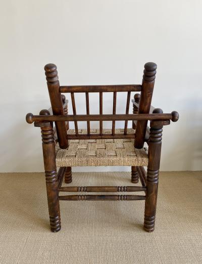 Charles Dudouyt THREE CHARLES DUDOUYT RUSH SEAT ARM CHAIRS