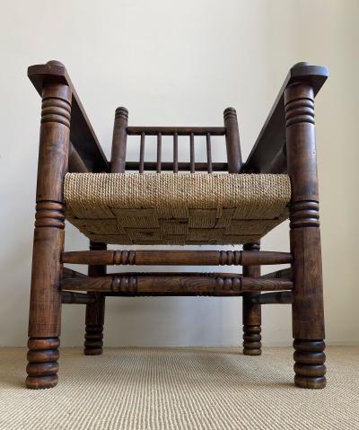 Charles Dudouyt THREE CHARLES DUDOUYT RUSH SEAT ARM CHAIRS