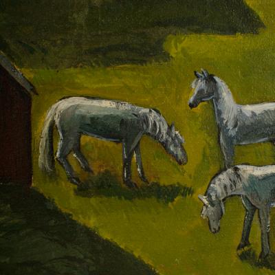 Charles E Harsanyi Charles Harsanyi American 1905 1973 peach orchard in the valley 