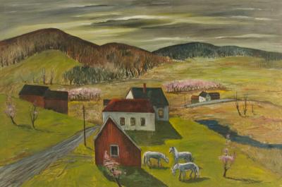 Charles E Harsanyi Charles Harsanyi American 1905 1973 peach orchard in the valley 