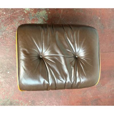 Charles Eames 1970s Brown Leather Eames Ottoman 671