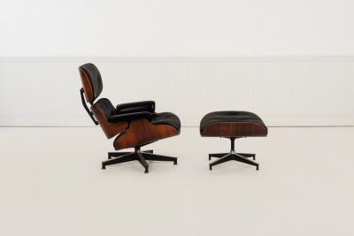 Charles Eames Charles Eames for Herman Miller Lounge Chair and Ottoman in Rosewood 1960c 