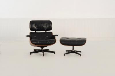 Charles Eames Charles Eames for Herman Miller Lounge Chair and Ottoman in Rosewood 1960c 