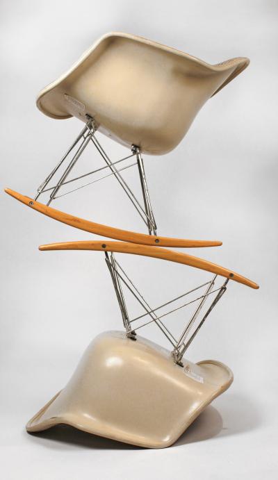 Charles Eames Rocking Chairs by Charles Eames for Herman Miller with Alexander Girard Textile