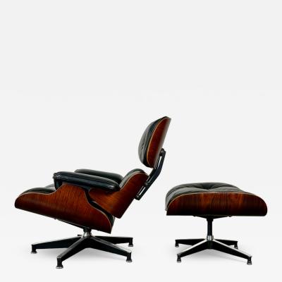 Charles Eames Vintage 1st Generation Eames Lounge Chair Ottoman in Brazilian Rosewood