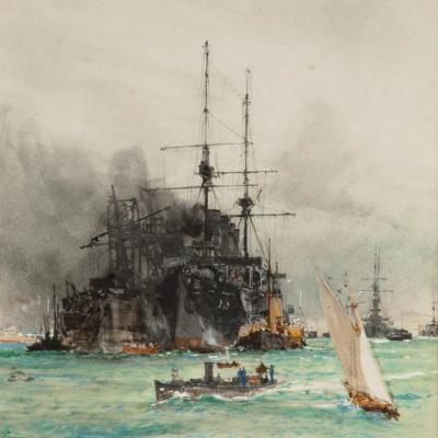 Charles Edward Dixon Coaling Portsmouth Harbour 