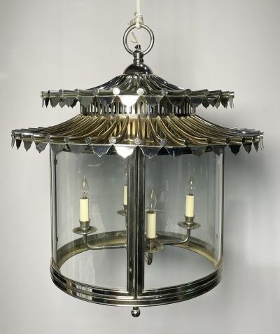 Charles Edwards Nickel Glass Chandelier made in England by Charles Edwards