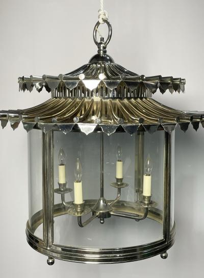 Charles Edwards Nickel Glass Chandelier made in England by Charles Edwards
