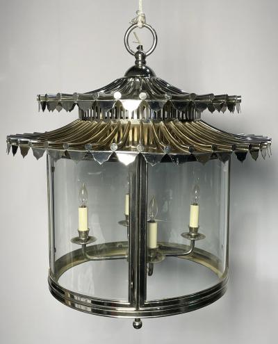 Charles Edwards Nickel Glass Chandelier made in England by Charles Edwards