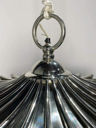 Charles Edwards Nickel Glass Chandelier made in England by Charles Edwards