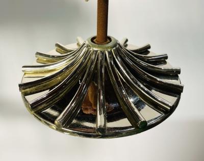 Charles Edwards Nickel Glass Chandelier made in England by Charles Edwards