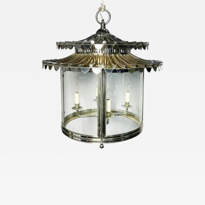 Charles Edwards Nickel Glass Chandelier made in England by Charles Edwards