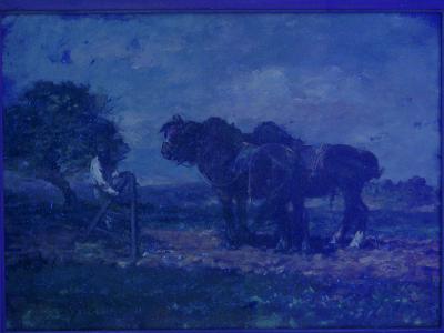 Charles Emile Jacque Preparing the Plow French Antique Barbizon Painting by Charles Emile Jacque