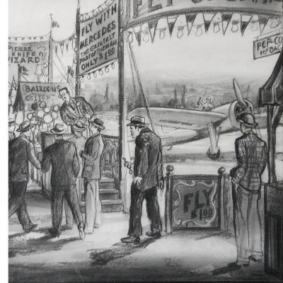 Charles F Pyke Original Storyboard 1940 RKO Men Against the Sky by Charles Pyke