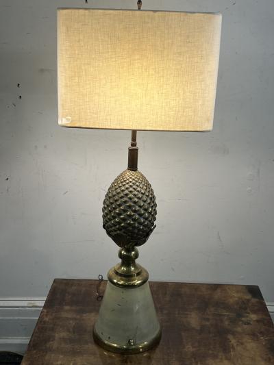 Charles Fils HOLLYWOOD REGENCY BRASS PINEAPPLE LAMP IN THE MANNER OF MAISON CHARLES