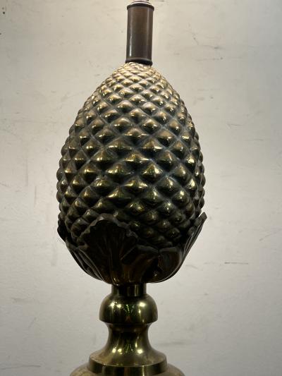 Charles Fils HOLLYWOOD REGENCY BRASS PINEAPPLE LAMP IN THE MANNER OF MAISON CHARLES