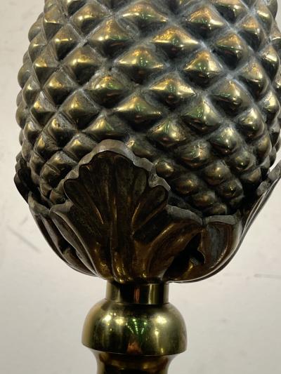 Charles Fils HOLLYWOOD REGENCY BRASS PINEAPPLE LAMP IN THE MANNER OF MAISON CHARLES