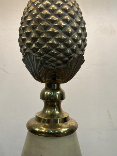 Charles Fils HOLLYWOOD REGENCY BRASS PINEAPPLE LAMP IN THE MANNER OF MAISON CHARLES