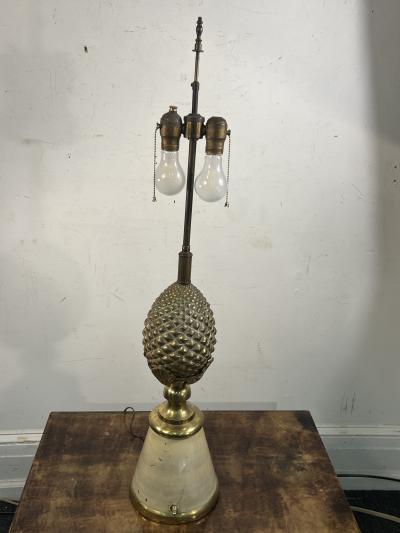Charles Fils HOLLYWOOD REGENCY BRASS PINEAPPLE LAMP IN THE MANNER OF MAISON CHARLES