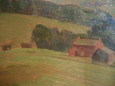 Charles Fraser Comfort Farmland Tecumseh Township Oil Painting on Panel by Charles Fraser Comfort