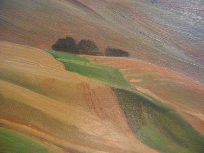 Charles Fraser Comfort Farmland Tecumseh Township Oil Painting on Panel by Charles Fraser Comfort