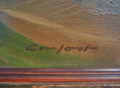 Charles Fraser Comfort Farmland Tecumseh Township Oil Painting on Panel by Charles Fraser Comfort