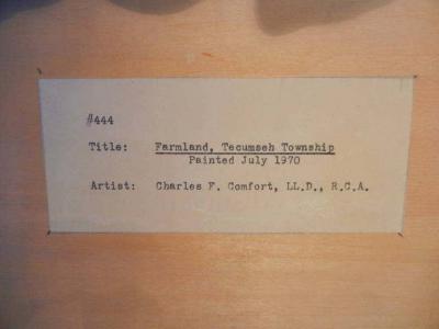 Charles Fraser Comfort Farmland Tecumseh Township Oil Painting on Panel by Charles Fraser Comfort