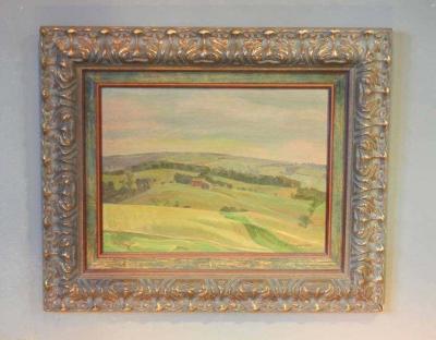 Charles Fraser Comfort Farmland Tecumseh Township Oil Painting on Panel by Charles Fraser Comfort