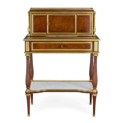 Charles Guillame Winckelsen Antique Louis XVI style mahogany and ormolu bonheur du jour by Winckelsen