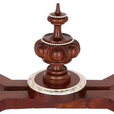 Charles Guillaume Diehl Antique Napoleon III period oak and silvered bronze tobacco cabinet by Diehl