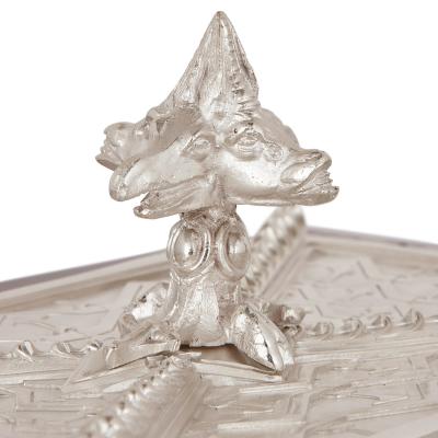 Charles Guillaume Diehl Antique Napoleon III period oak and silvered bronze tobacco cabinet by Diehl