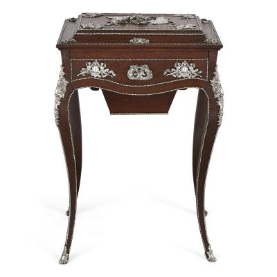 Charles Guillaume Diehl Napoleon III period dressing table mounted with silvered bronze