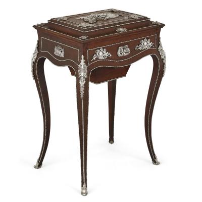Charles Guillaume Diehl Napoleon III period dressing table mounted with silvered bronze