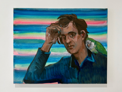 Charles Hasco t Self portrait with Parakeet 2025