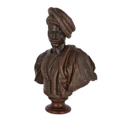 Charles Henri Joseph Cordier Pair of Orientalist bronze busts by Cordier 1861