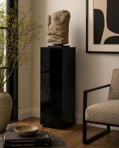 Charles Hollis Charles Hollis Jones Signed 1978 Smoked Lucite Pedestal Display Column