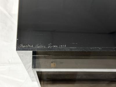 Charles Hollis Charles Hollis Jones Signed 1978 Smoked Lucite Pedestal Display Column