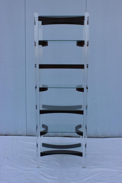 Charles Hollis Jones 1970s Lucite And Rosewood Etagere