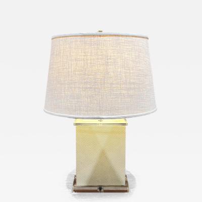 Charles Hollis Jones 1970s Modern Square Lucite Table Lamp