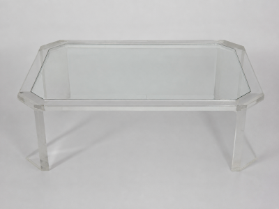 Charles Hollis Jones 1976 Charles Hollis Jones USA 1945 2026 Signed Lucite and Glass Coffee Table