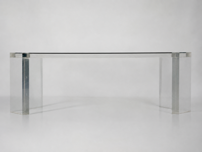 Charles Hollis Jones 1976 Charles Hollis Jones USA 1945 2026 Signed Lucite and Glass Coffee Table