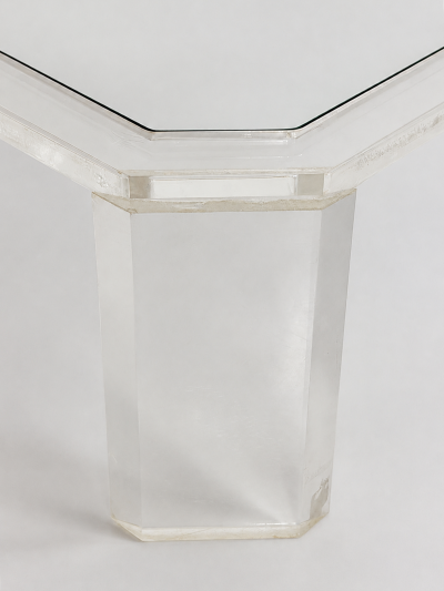 Charles Hollis Jones 1976 Charles Hollis Jones USA 1945 2026 Signed Lucite and Glass Coffee Table